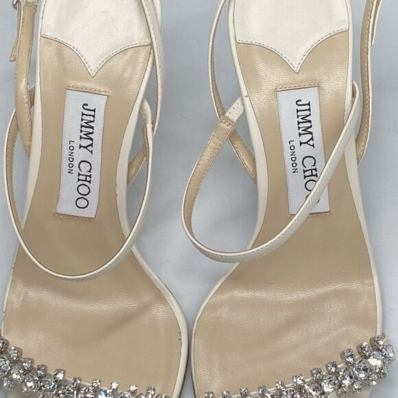 Jimmy Choo Meira Crystal Embellished Nappa Sandal size 37.5 - Picture 12 of 15